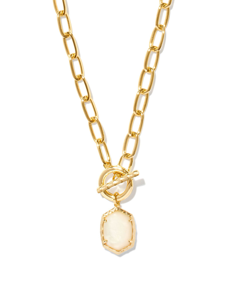 Daphne Link and Chain Necklace in Gold Ivory Mother of Pearl by Kendra Scott-Lemons and Limes Boutique