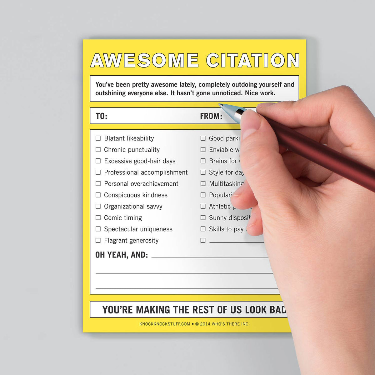 Awesome Citation Nifty Note Pad (Yellow)--Lemons and Limes Boutique