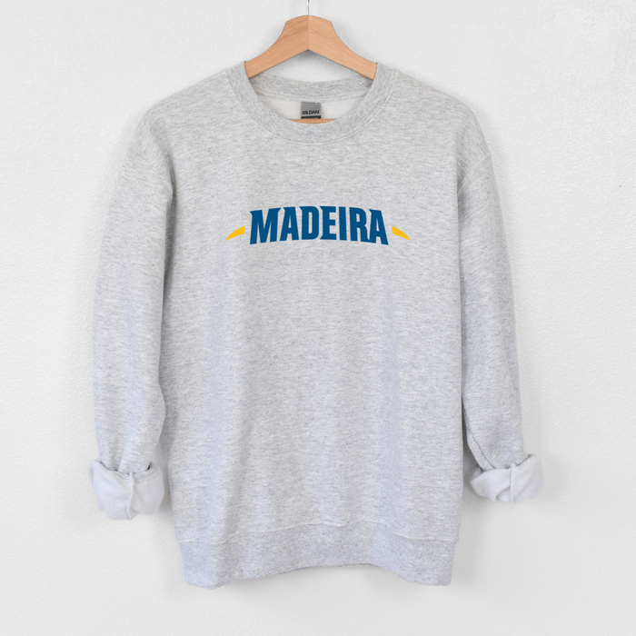 Two Color Flag Madeira Crewneck Sweatshirt on Athletic Gray--Lemons and Limes Boutique