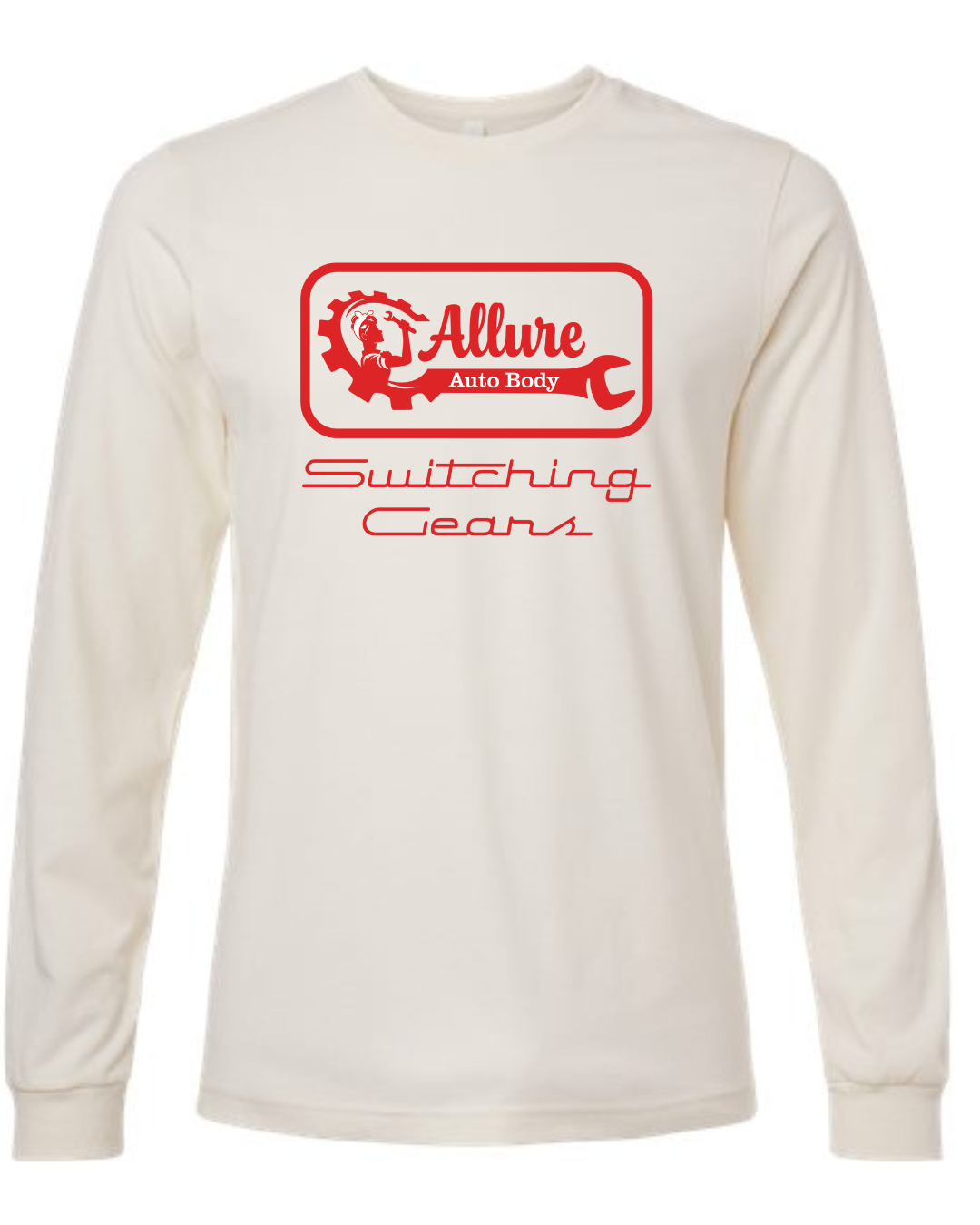 Allure Auto Body Long Sleeve Premium Jersey Heather Natural Tee (PreOrder)-Lemons and Limes Boutique