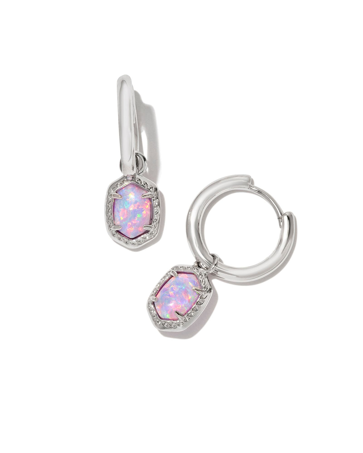 Daphne Framed Huggie Earrings in Silver Lilac Opal by Kendra Scott-Lemons and Limes Boutique