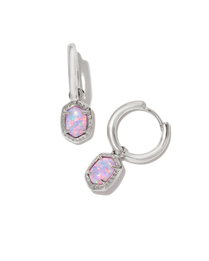 Daphne Framed Huggie Earrings in Silver Lilac Opal by Kendra Scott--Lemons and Limes Boutique