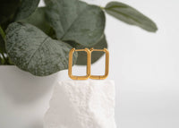 18K Gold PVD Rounded Rectangle Everyday Huggie Earrings: Stainless-Lemons and Limes Boutique
