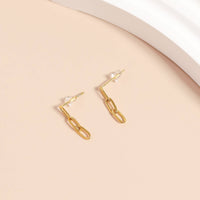 Stainless Steel Paperclip Earrings-Lemons and Limes Boutique