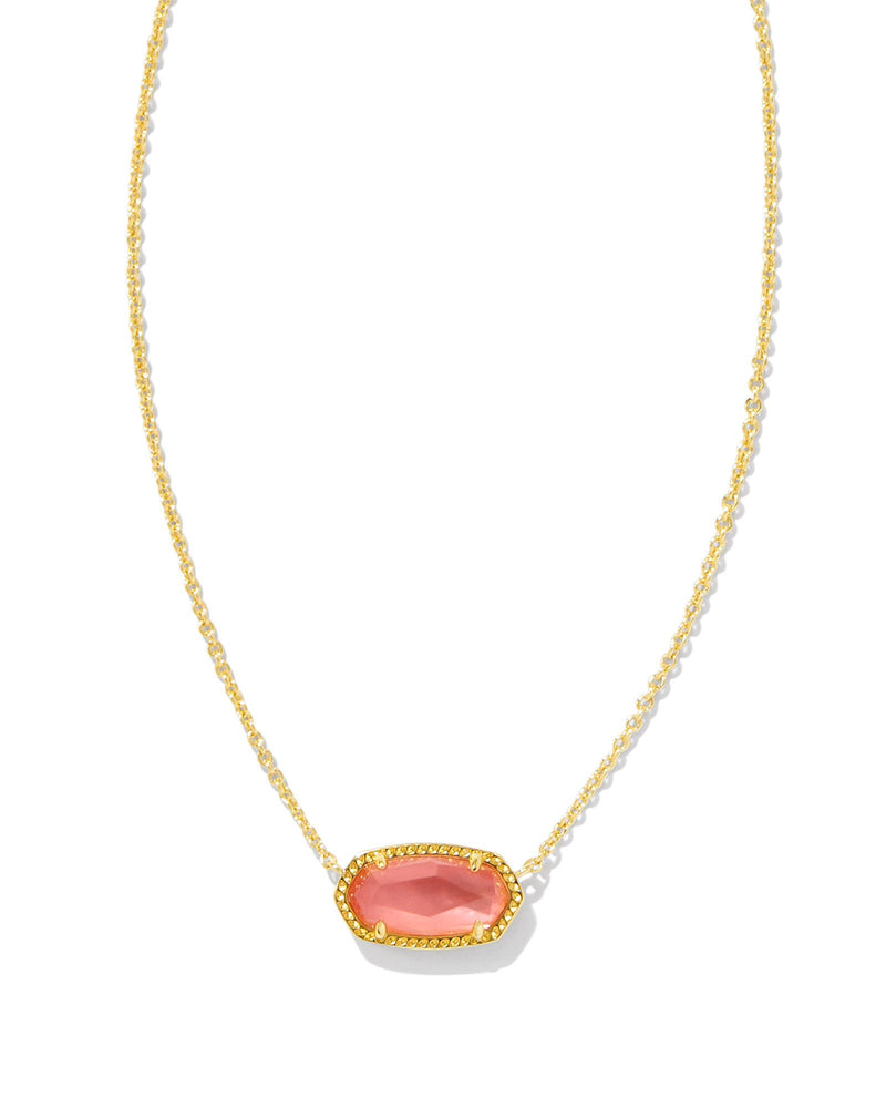 Elisa Pendant Necklace in Gold Coral Pink Mother of Pearl by Kendra Scott--Lemons and Limes Boutique