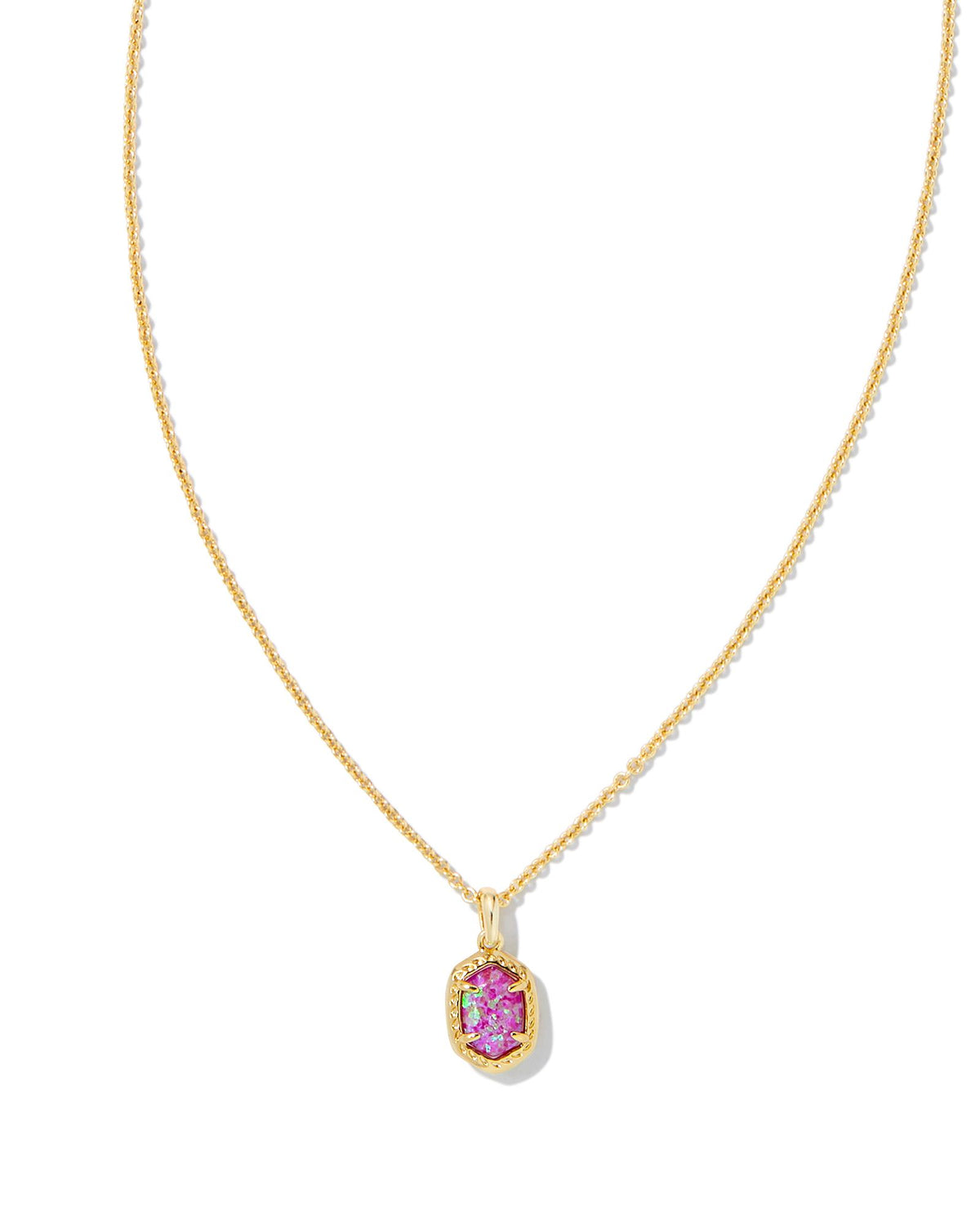Daphne Framed Pendant Necklace in Gold Magenta Opal by Kendra Scott-Lemons and Limes Boutique