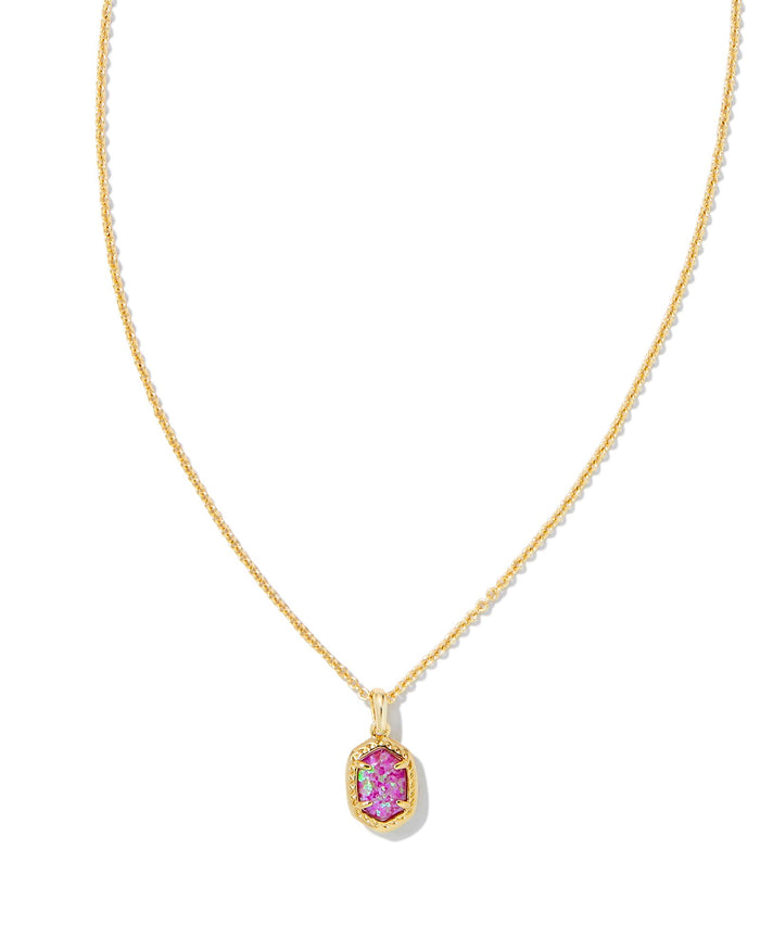 Daphne Framed Pendant Necklace in Gold Magenta Opal by Kendra Scott-Lemons and Limes Boutique