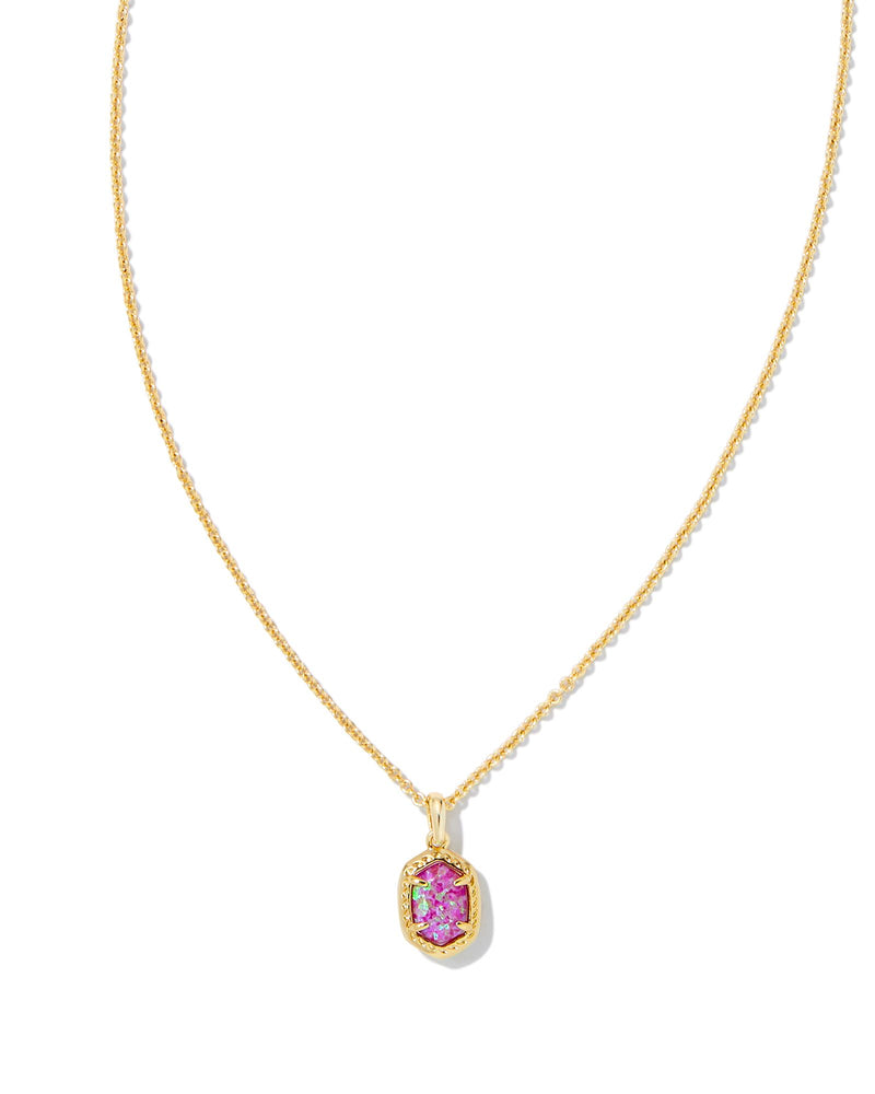 Daphne Framed Pendant Necklace in Gold Magenta Opal by Kendra Scott-Lemons and Limes Boutique