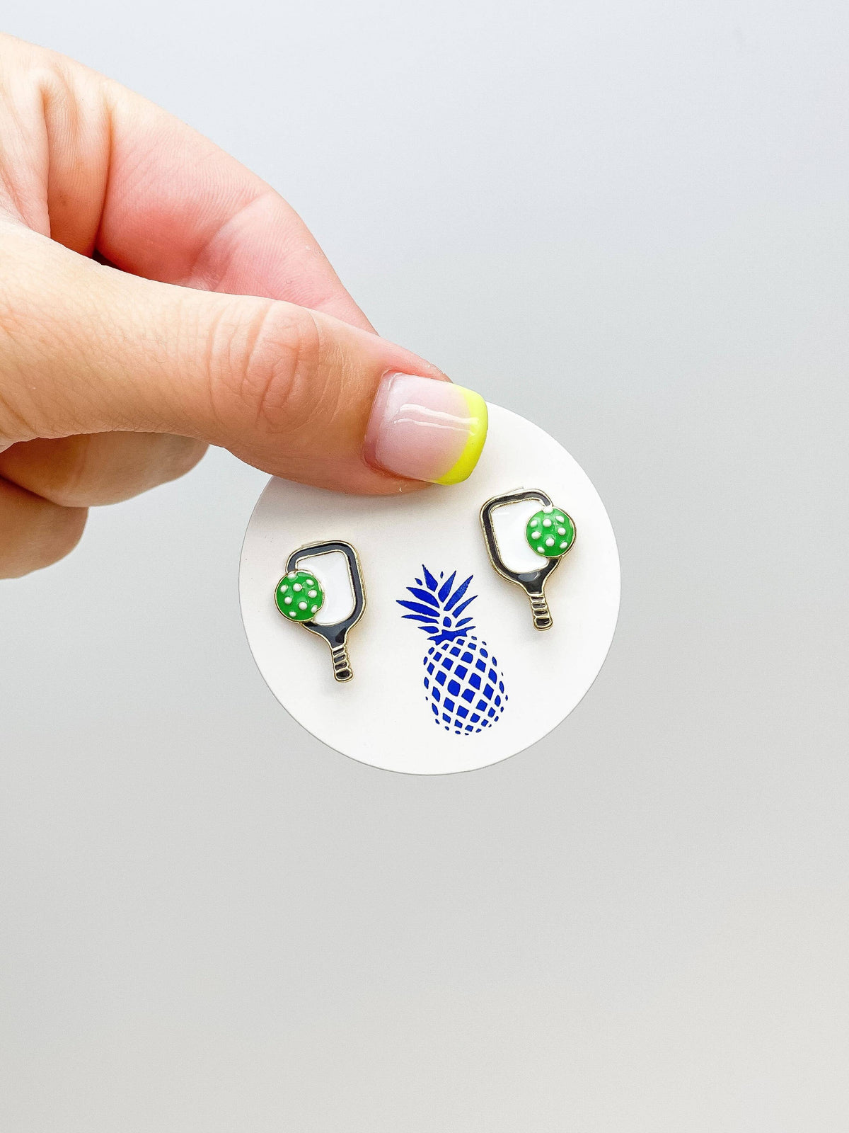 Pickleball Signature Enamel Stud Earrings-Lemons and Limes Boutique