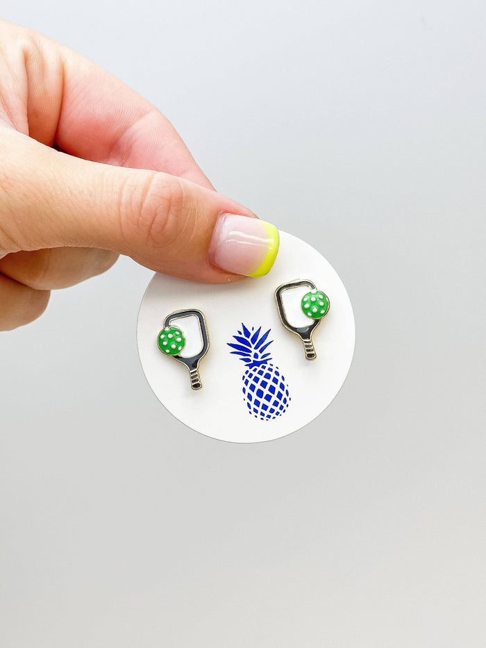 Pickleball Signature Enamel Stud Earrings-Lemons and Limes Boutique