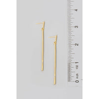 Long Metallic Bar Dangle Earrings in Gold-Lemons and Limes Boutique