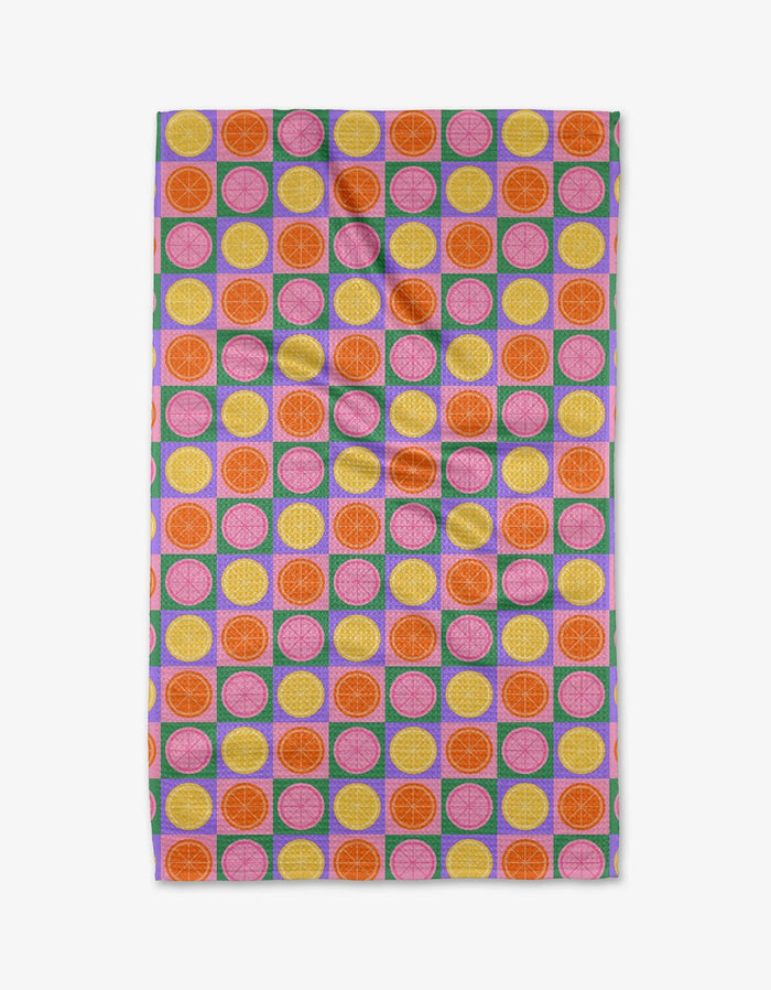 Summer Lemons Tea Towel by Geometry-Lemons and Limes Boutique