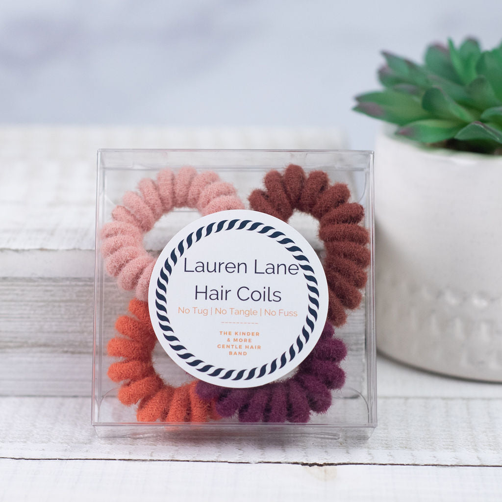 Medium Chenille Lauren Lane Hair Coil Set in 4 Color Sets-Hair Accessories-Lemons and Limes Boutique
