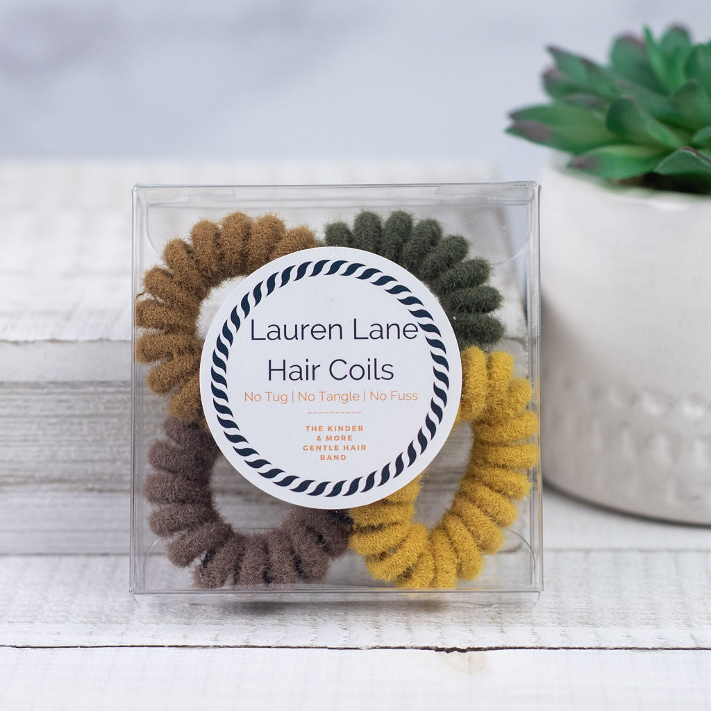 Medium Chenille Lauren Lane Hair Coil Set in 4 Color Sets-Hair Accessories-Lemons and Limes Boutique
