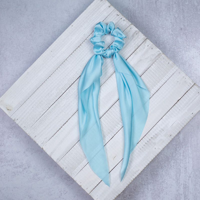 Solid Satin Hair Scarf: 10 Colors Available-Hair Accessories-Light Blue-Lemons and Limes Boutique