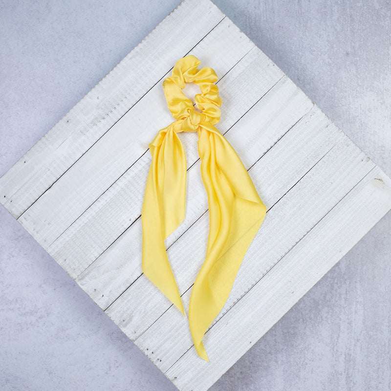 Solid Satin Hair Scarf: 10 Colors Available-Hair Accessories-Yellow-Lemons and Limes Boutique