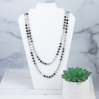 Celeste Beaded Strand Statement Necklace-Necklace-Navy-Lemons and Limes Boutique