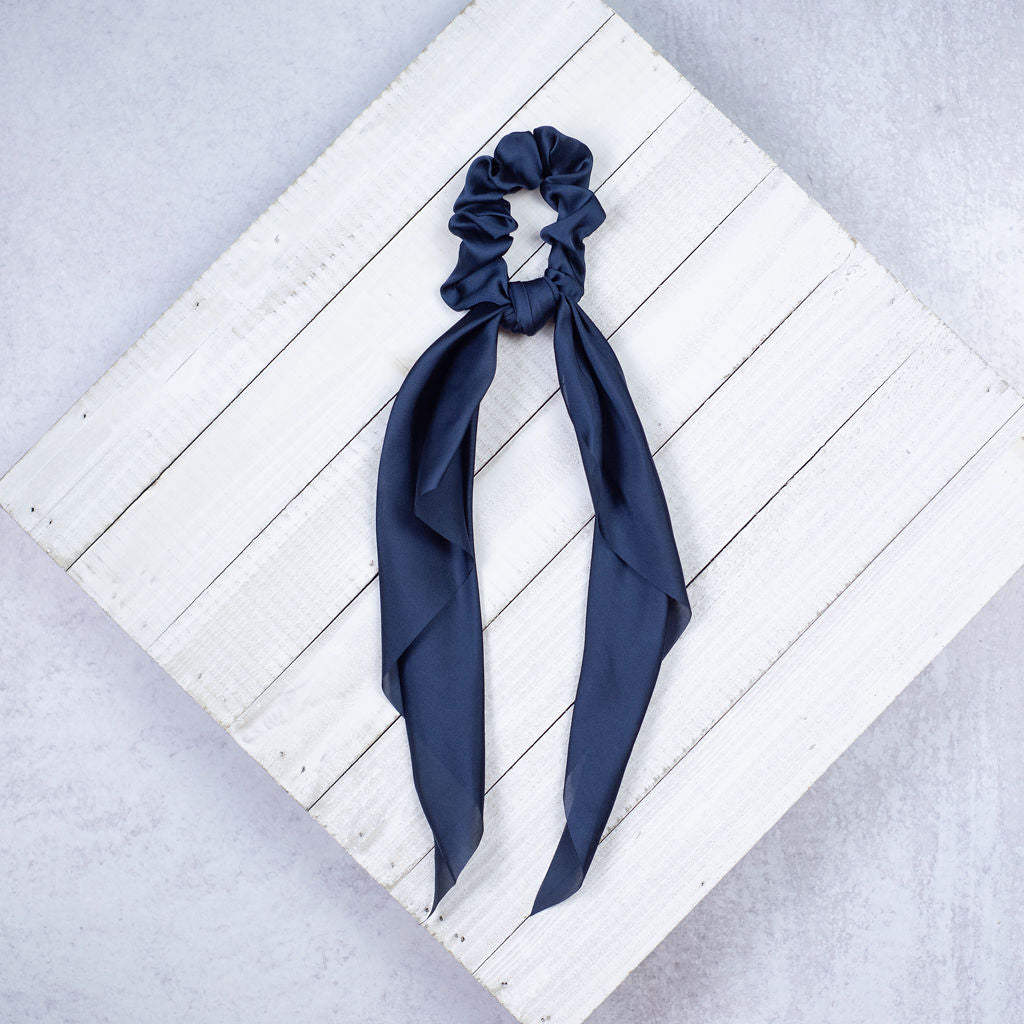 Solid Satin Hair Scarf: 10 Colors Available-Hair Accessories-Navy-Lemons and Limes Boutique