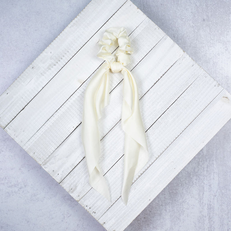 Solid Satin Hair Scarf: 10 Colors Available-Hair Accessories-Ivory-Lemons and Limes Boutique