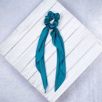 Solid Satin Hair Scarf: 10 Colors Available-Hair Accessories-Teal-Lemons and Limes Boutique