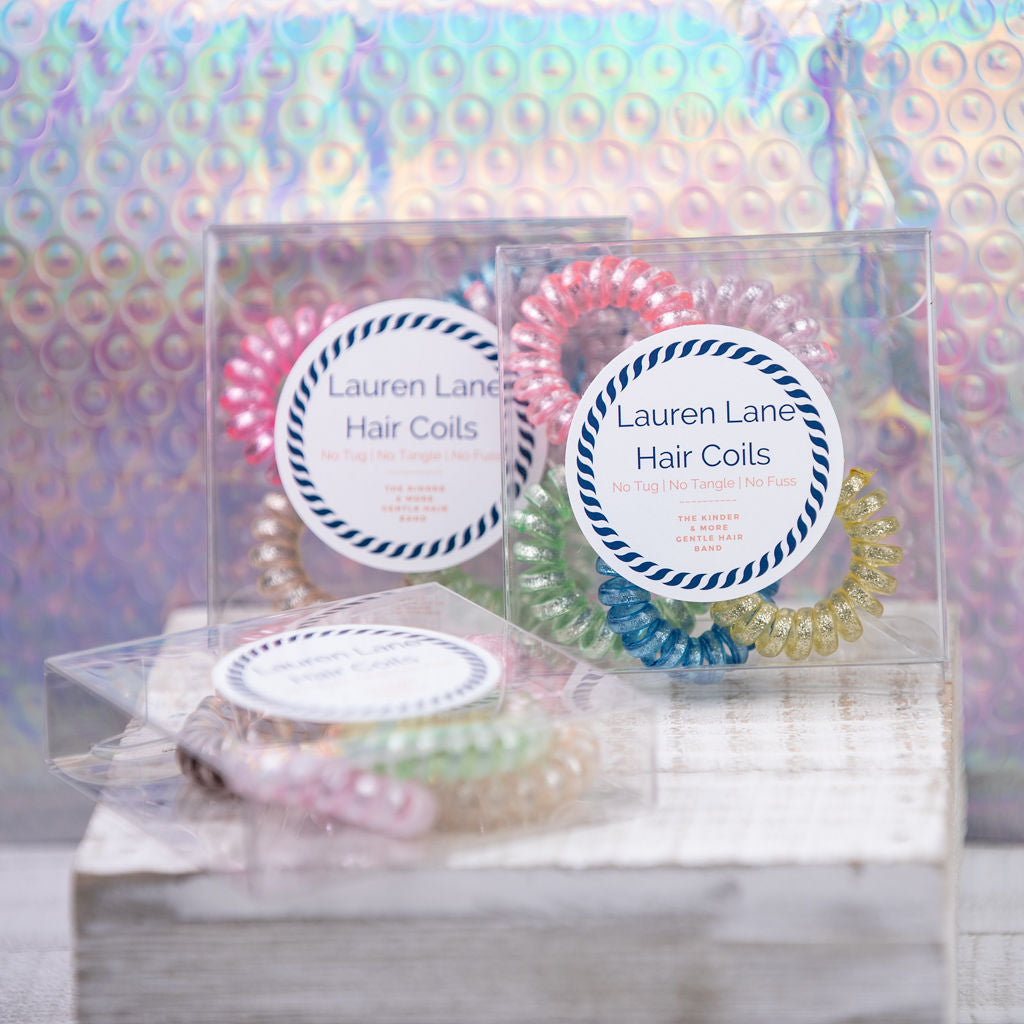 Medium Lauren Lane Hair Coil Set in Pastel Glitter--Lemons and Limes Boutique