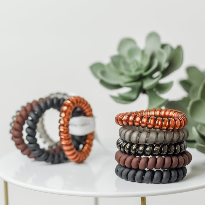 Large Lauren Lane Hair Coil Set in Pumpkin Spice-Hair Accessories-Lemons and Limes Boutique