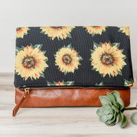 Sunflower Fold Over Clutch--Lemons and Limes Boutique