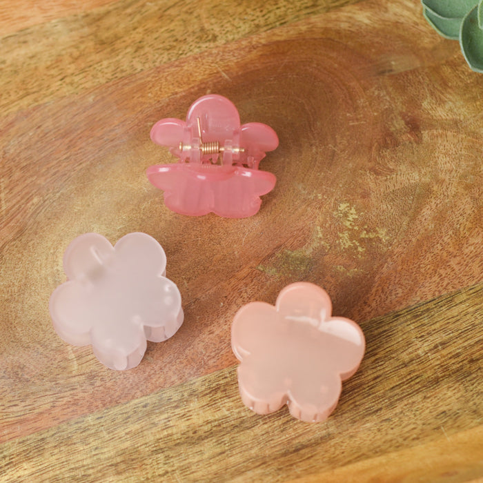 Small Flower Hair Clips-Pink--Lemons and Limes Boutique