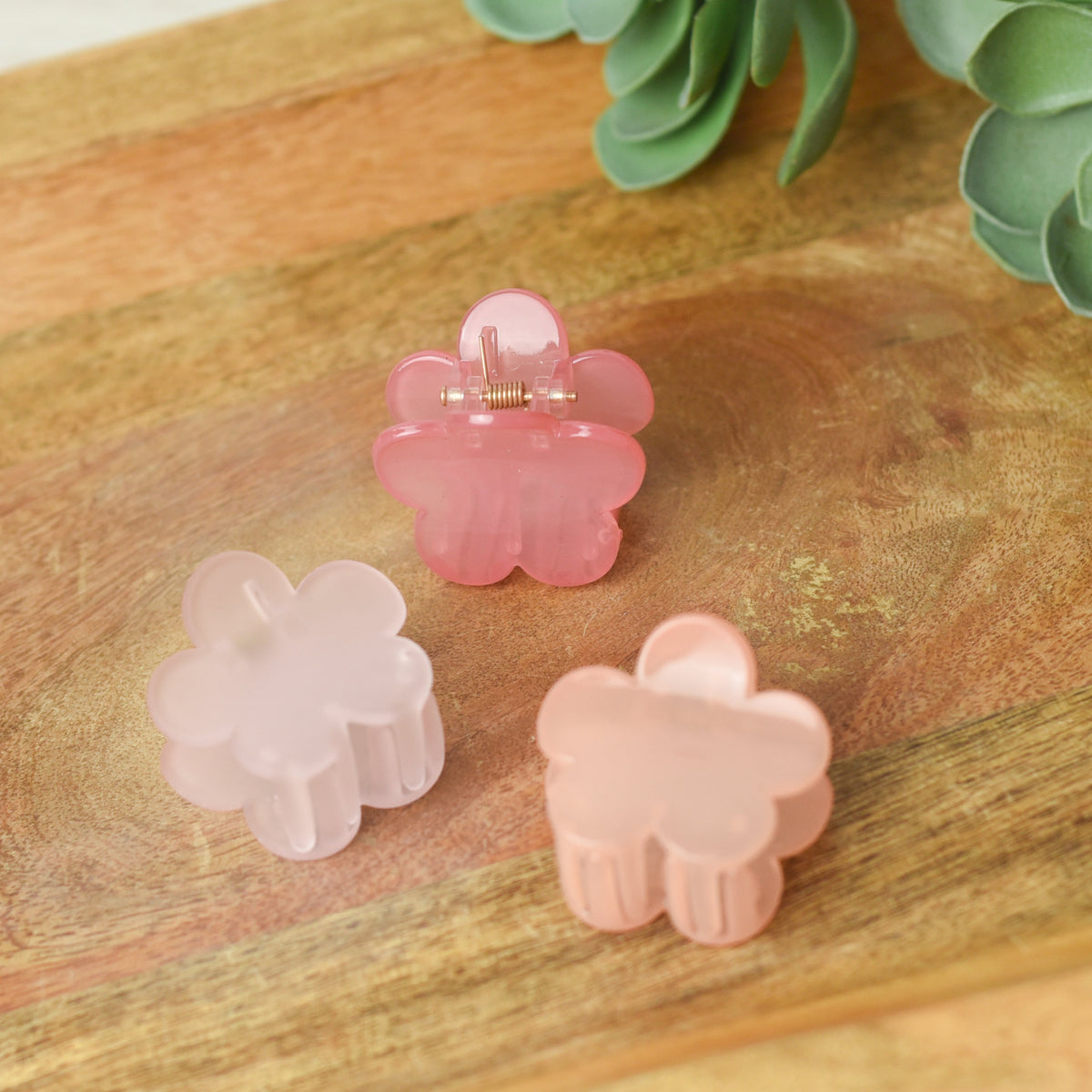 Small Flower Hair Clips-Blush Pink--Lemons and Limes Boutique