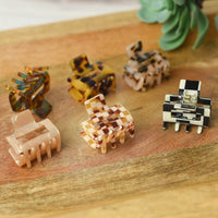 Small Geo Hair Clips- Checkered Spice-Lemons and Limes Boutique