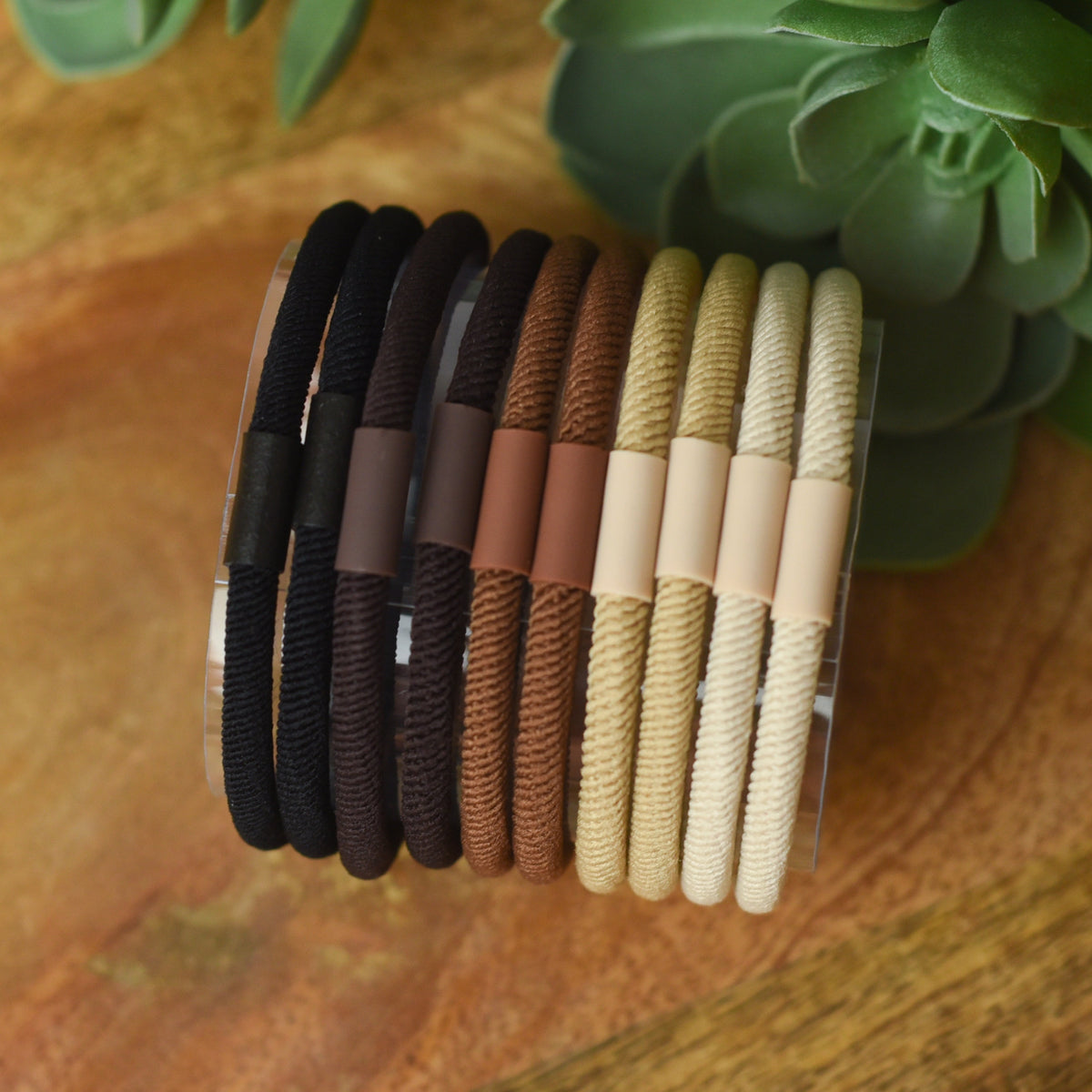 Carly Neutral Elastic Hair Bands-Smooth--Lemons and Limes Boutique