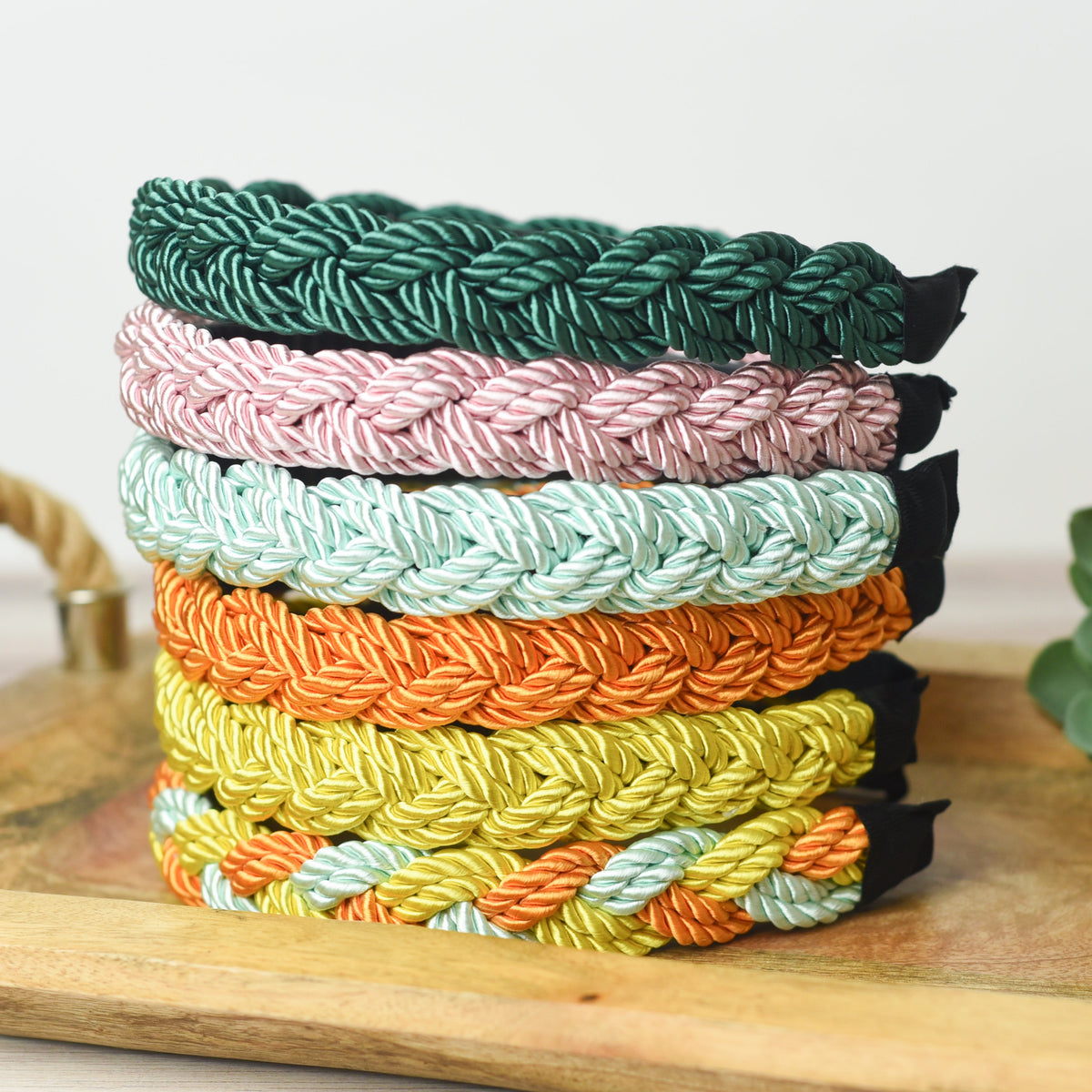 Brandy Braided Headband-Emerald Green-Lemons and Limes Boutique