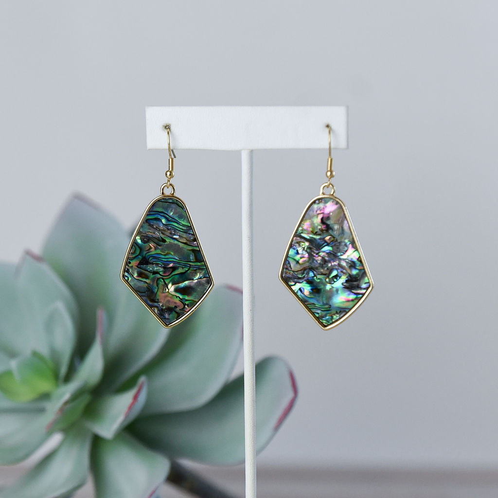 Kendi Earrings in Abalone or White Shell-Earrings-Abalone-Lemons and Limes Boutique