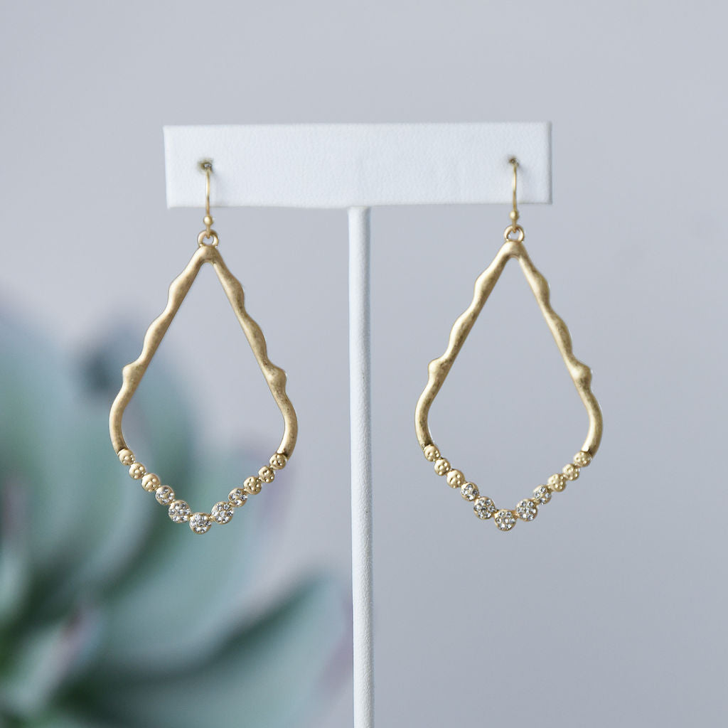 Sophie Pave Drop Dangle Earrings--Lemons and Limes Boutique