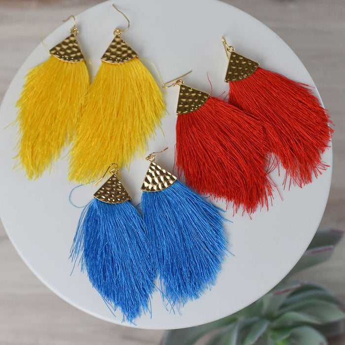Shari Silky Tassel Earrings-Earrings-Lemons and Limes Boutique