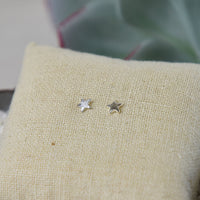 Single Star Stud Earrings-Earrings-Silver-Lemons and Limes Boutique