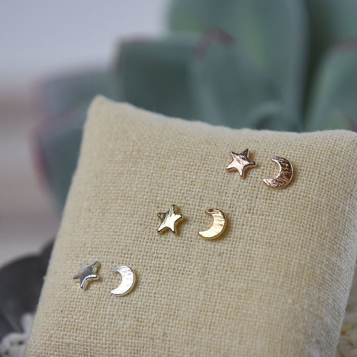 Stars and Moon Stud Earrings-Earrings-Lemons and Limes Boutique
