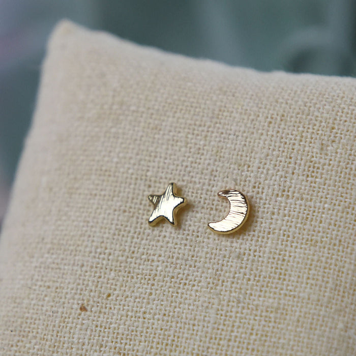 Stars and Moon Stud Earrings-Earrings-Gold-Lemons and Limes Boutique