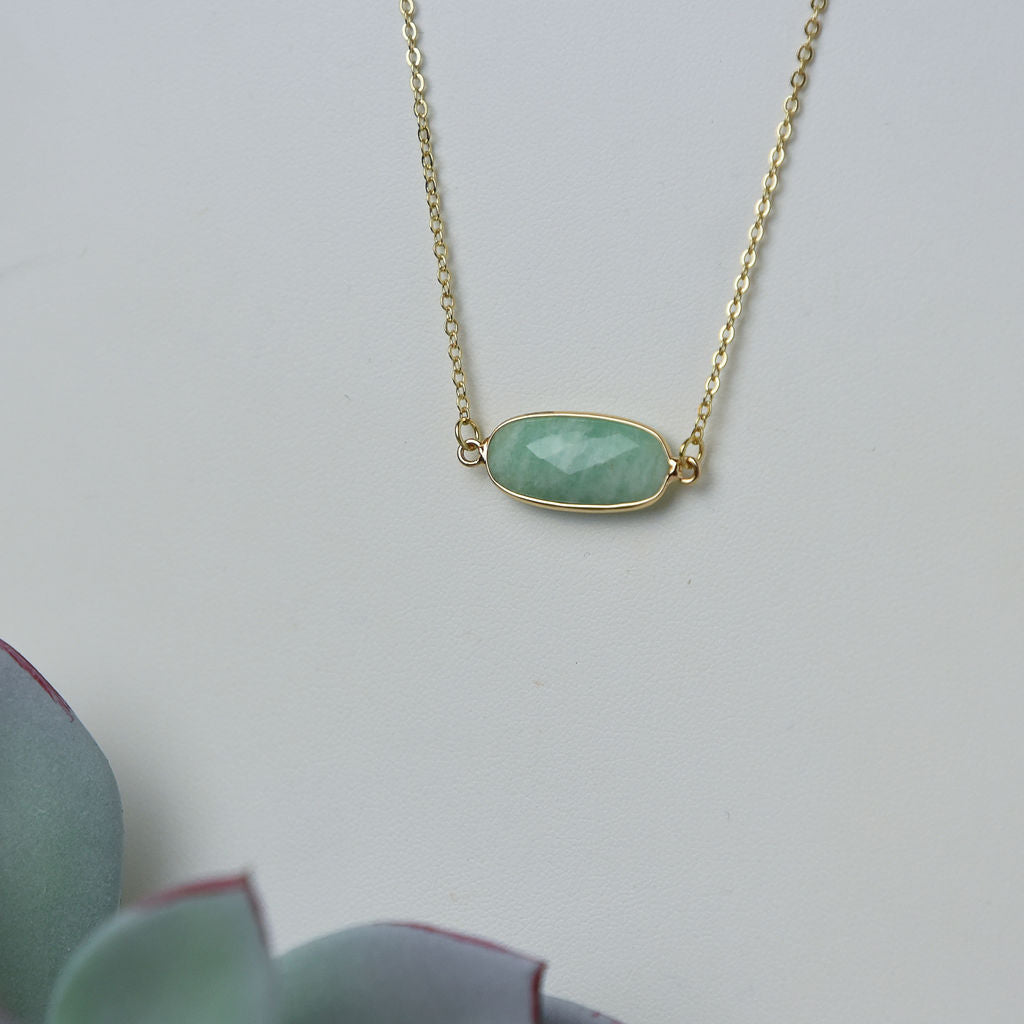 Ava Stone Pendant Necklace-Necklace-Seaglass-Lemons and Limes Boutique