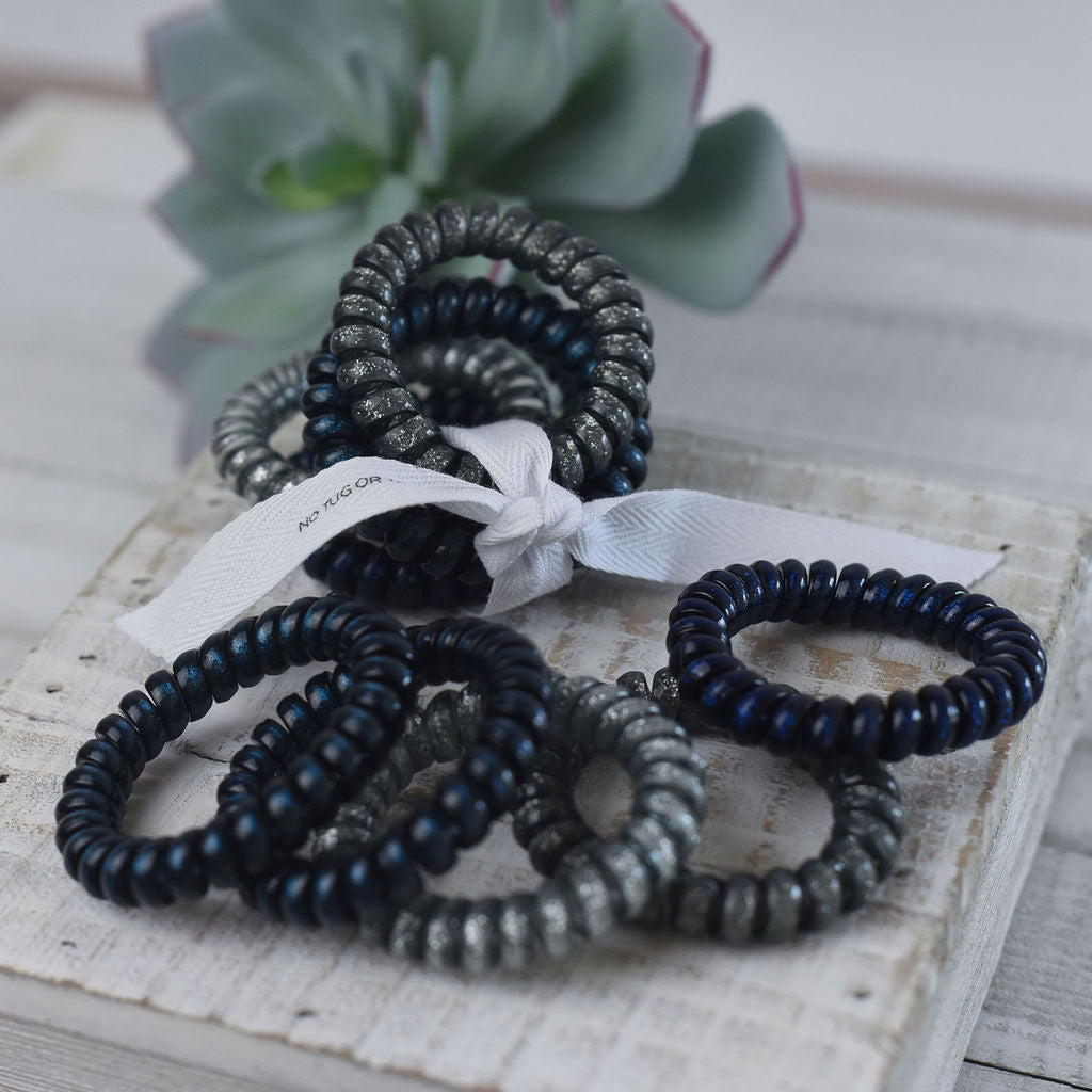 Large Lauren Lane Hair Coil Set in Midnight-Hair accessories-Lemons and Limes Boutique