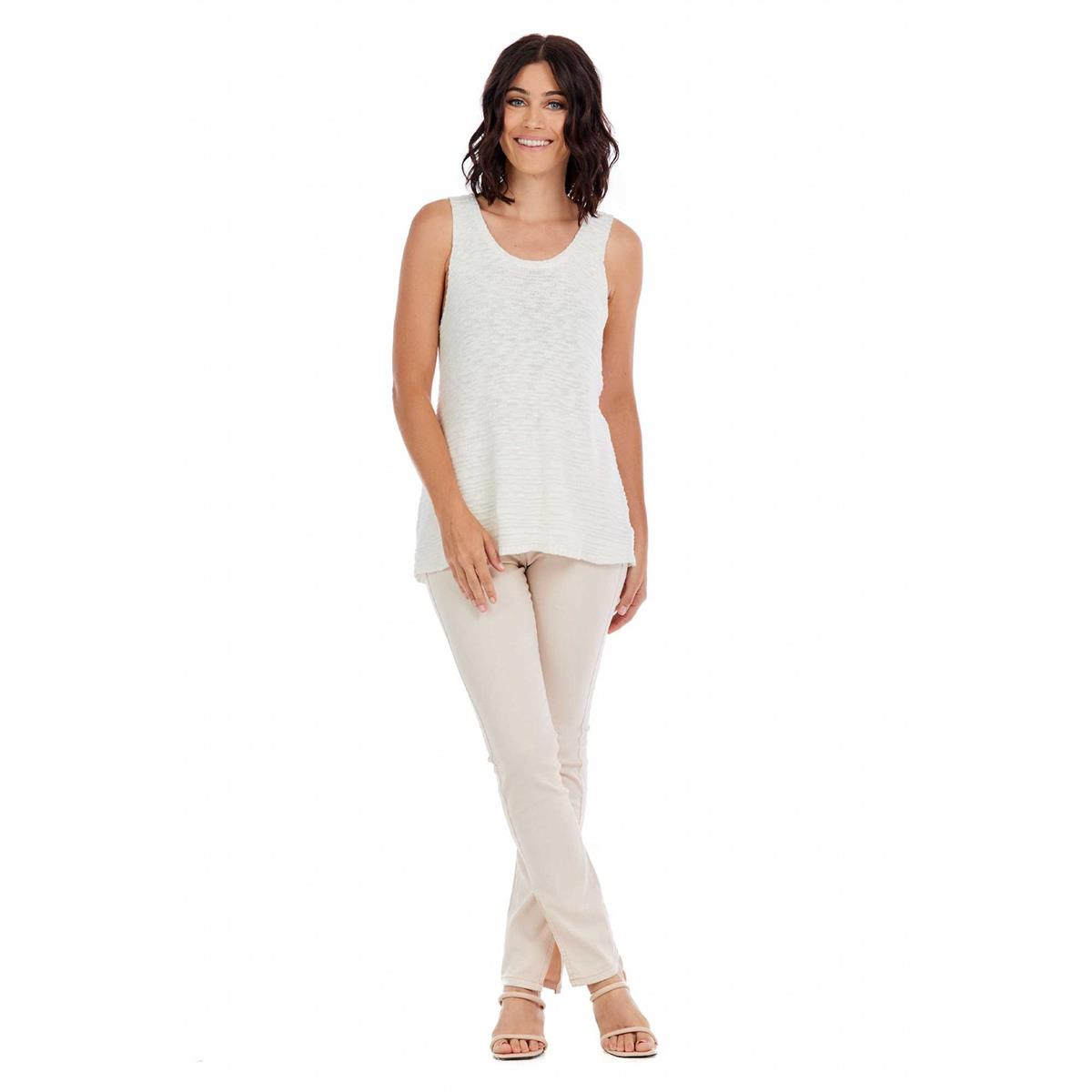 Cherri Knit Tank in White-Lemons and Limes Boutique