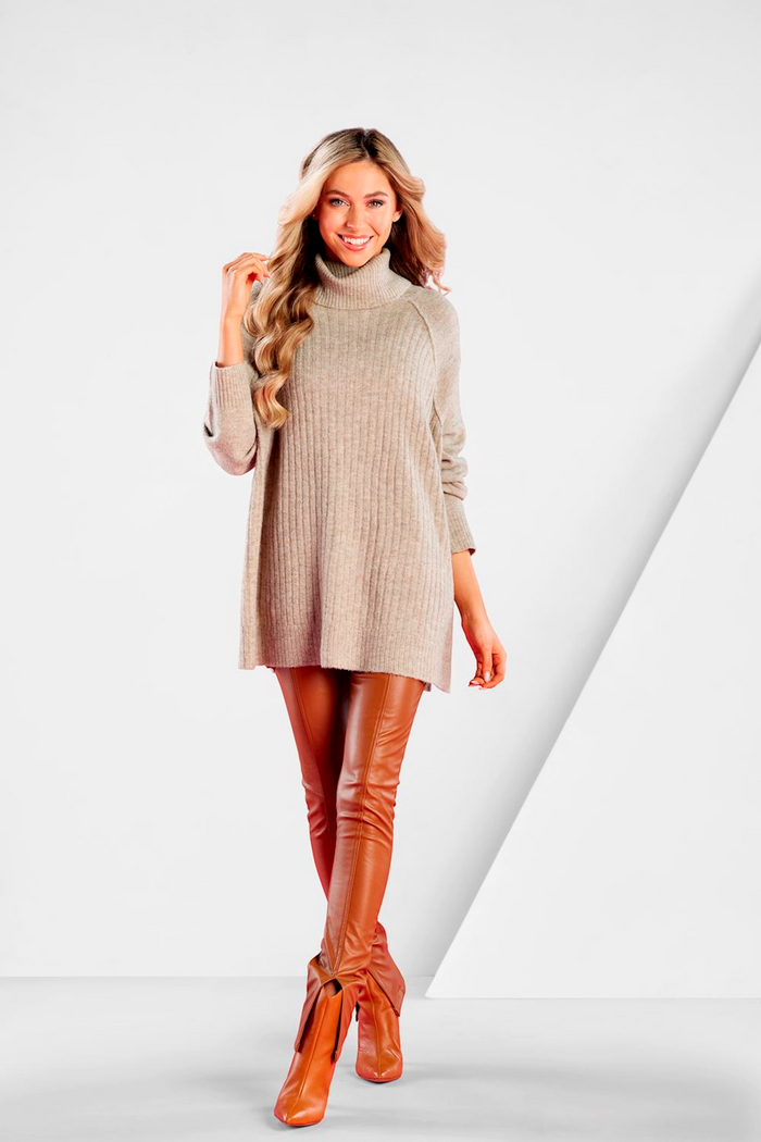 Freddie Ribbed Sweater in Tan by Mudpie--Lemons and Limes Boutique