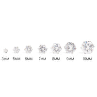 Stainless Steel Round CZ Stud Earrings-Lemons and Limes Boutique