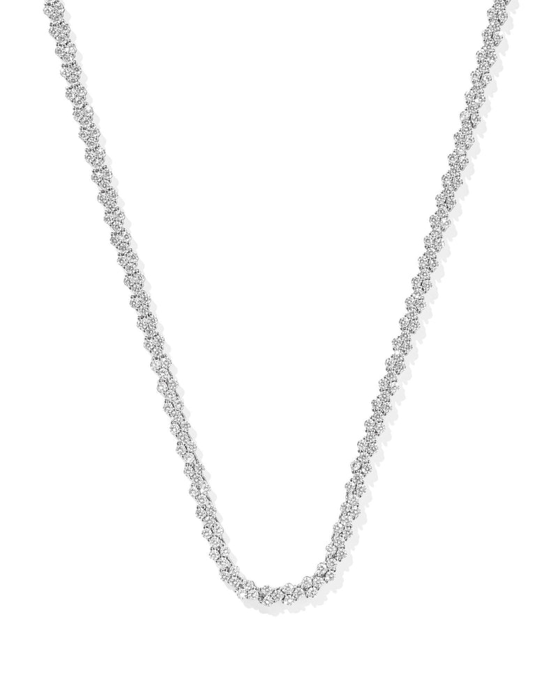 Emery Tennis Necklace in Silver White Crystal by Kendra Scott-Lemons and Limes Boutique