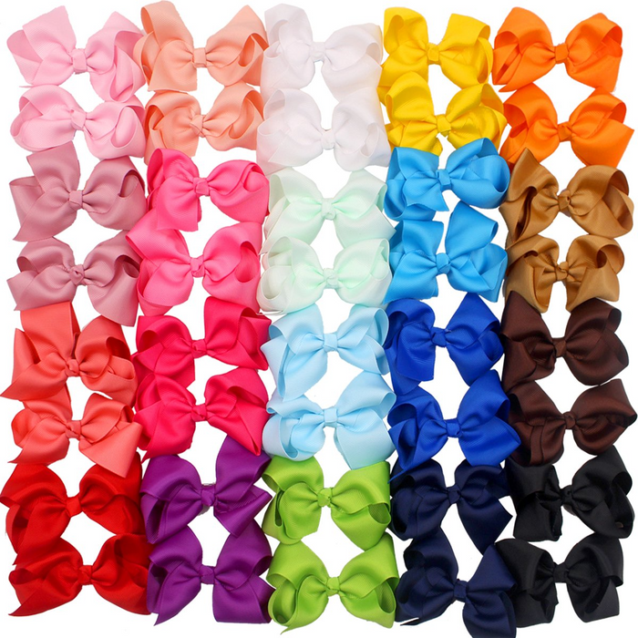 Grosgrain Hair Bow on Clip-Lemons and Limes Boutique