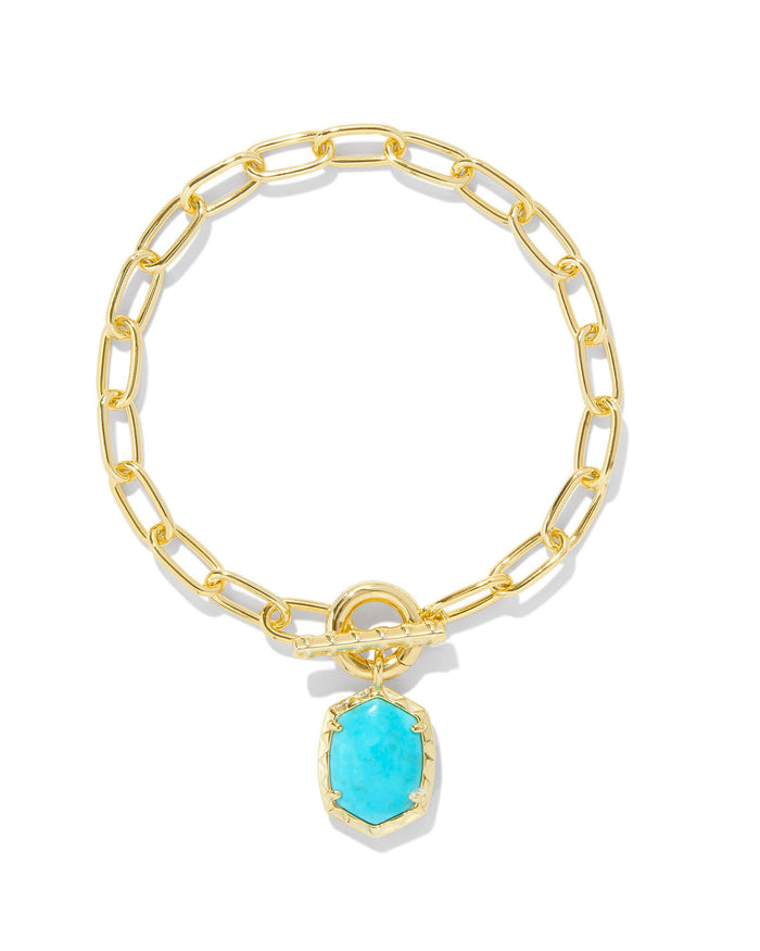 Daphne Link and Chain Bracelet in Gold Variegated Turquoise by Kendra Scott-Lemons and Limes Boutique