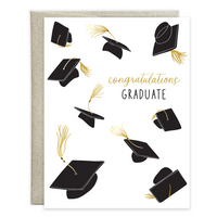 Graduation Greeting Card-Floating Grad Hats
