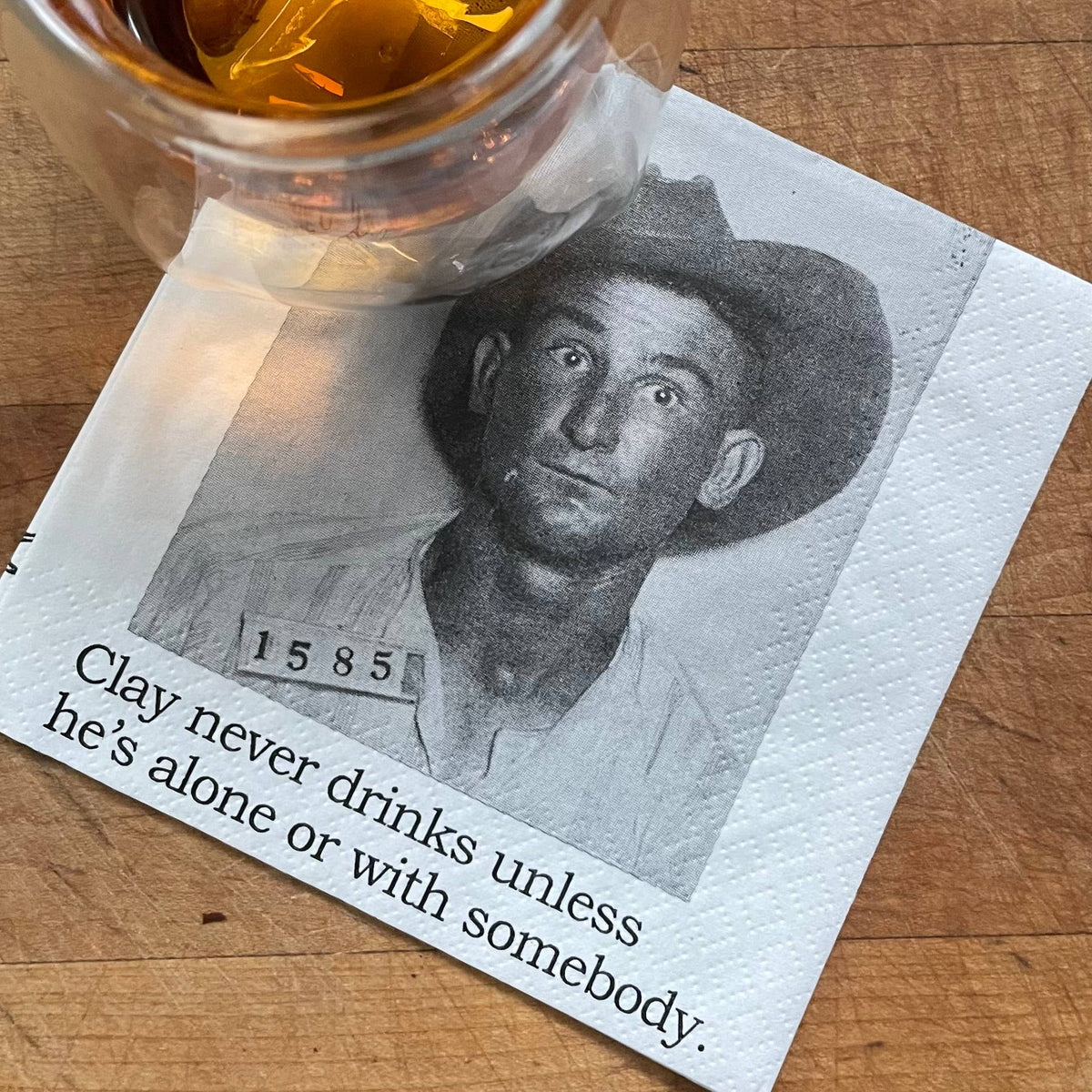 Big House Cocktail Napkins, Clay never drinks alone unless..-Lemons and Limes Boutique