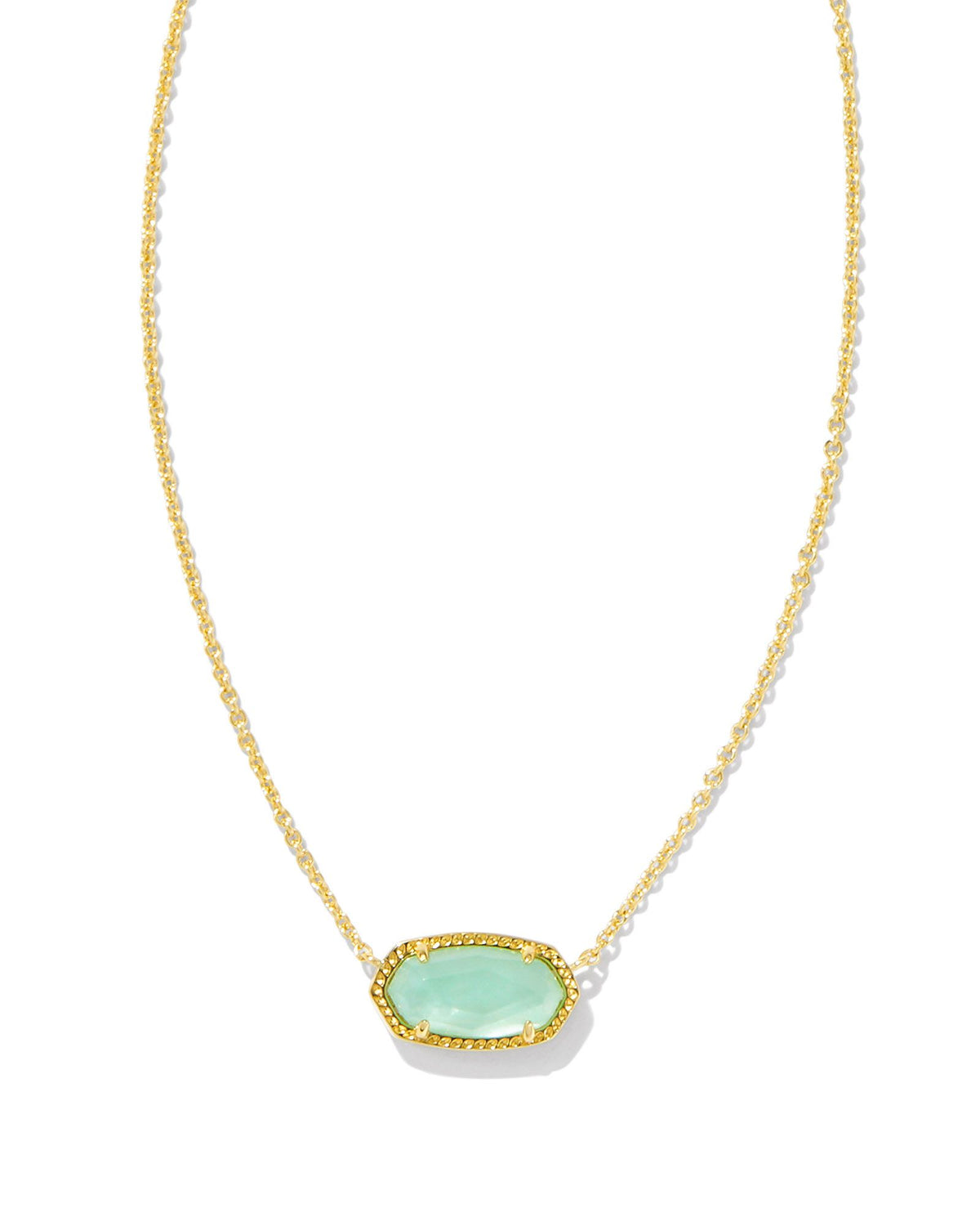 Elisa Pendant in Gold Light Green Mother of Pearl by Kendra Scott-Lemons and Limes Boutique