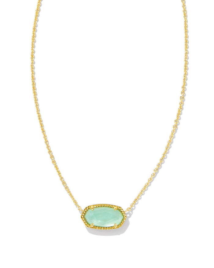 Elisa Pendant in Gold Light Green Mother of Pearl by Kendra Scott-Lemons and Limes Boutique